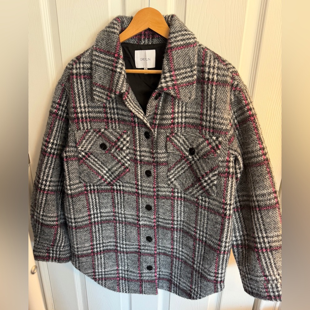 Greylin Anthropologie Knit Grey Jacket Women’s 
Up Fuzzy Boho Retro Size: S - Picture 4 of 12